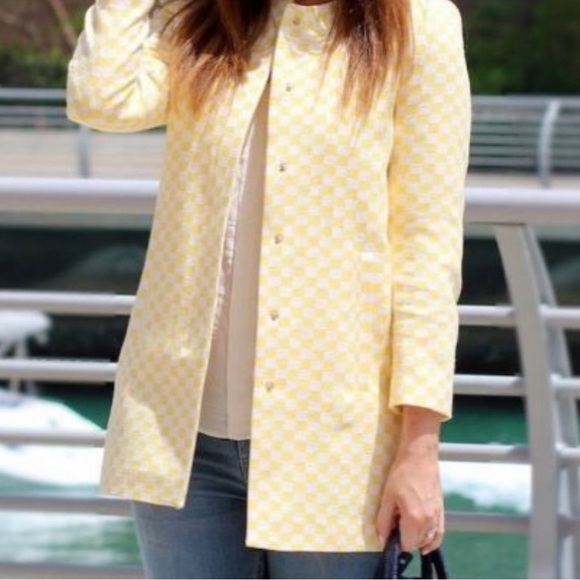 Zara Yellow and White Checkered Coat - Picture 2 of 8